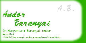 andor baranyai business card